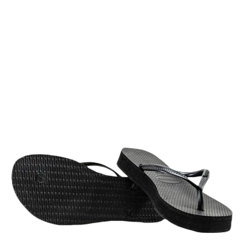Slim Flatform Black Best Supportive Flip Flops