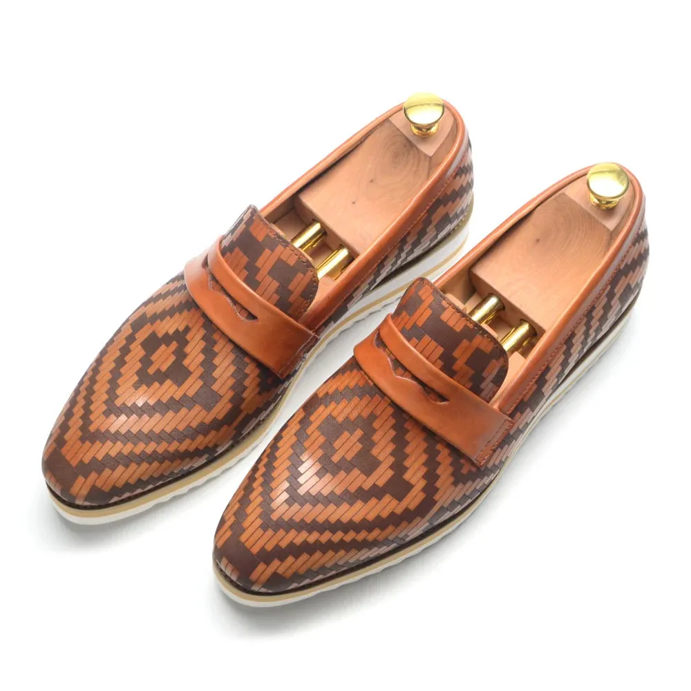 Best Cushioned Slippers Fashion Woven Penny Loafers Shoes