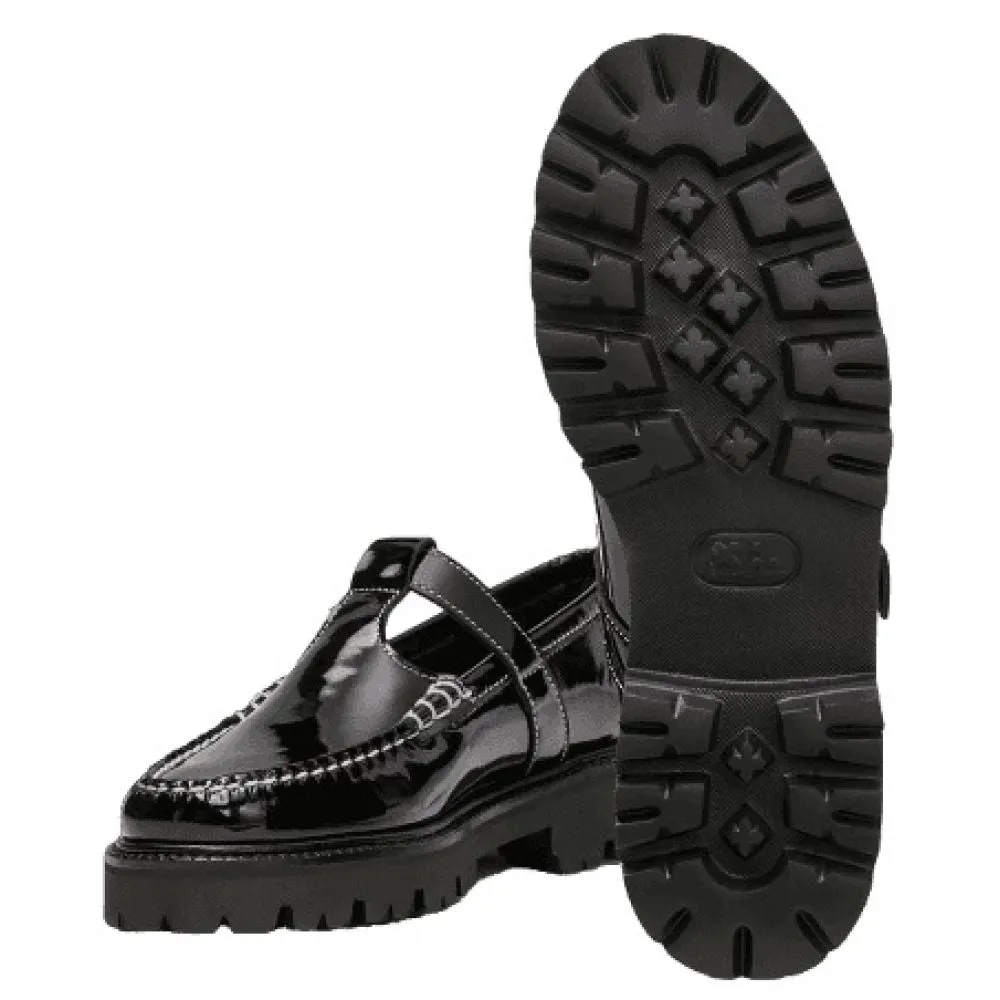 Grant Stone Traveler Penny Loafers G.H. Bass Women's Mary Jane Super Lug Weejuns Loafer in Black Patent