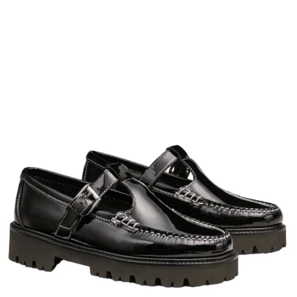 Luigi Mangione Loafers G.H. Bass Women's Mary Jane Super Lug Weejuns Loafer in Black Patent