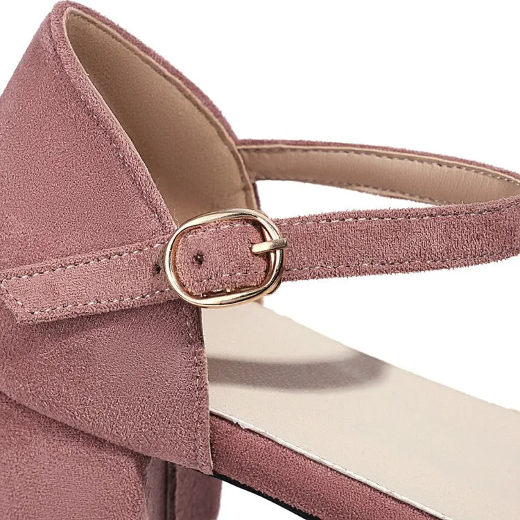 Women's Lolita Suede Butterfly Knot Hollow Out Round Toe Block Heel Low Heels Sandals Sandals Resorts St Vincent