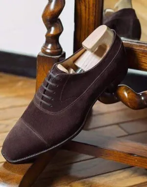 Sling Back Flat Shoes Stylish Men Handmade suede Chocolate Brown shoes, men's oxford shoes,formal shoes, men dress shoes