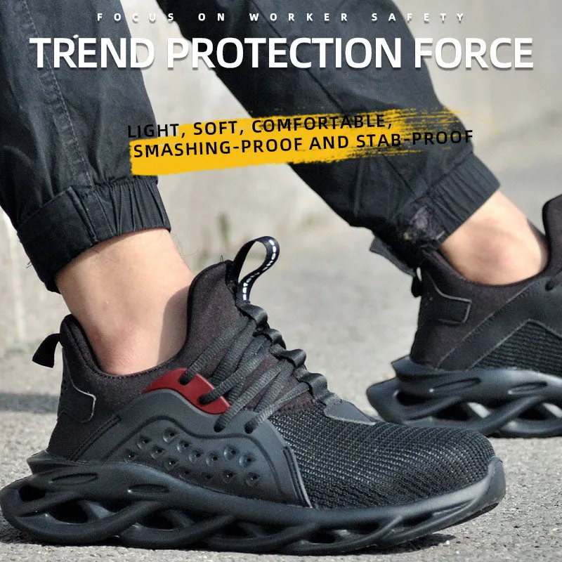 Bull Run Moc Toe Wedge Work Boots Indestructible Work Shoes Sneakers Men Anti-puncture Safety Shoes