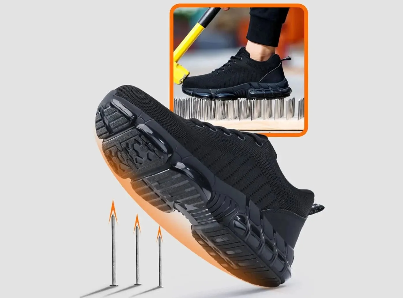 Unlined Leather Work Boots FitVille Men's Breathable Safety Shoes