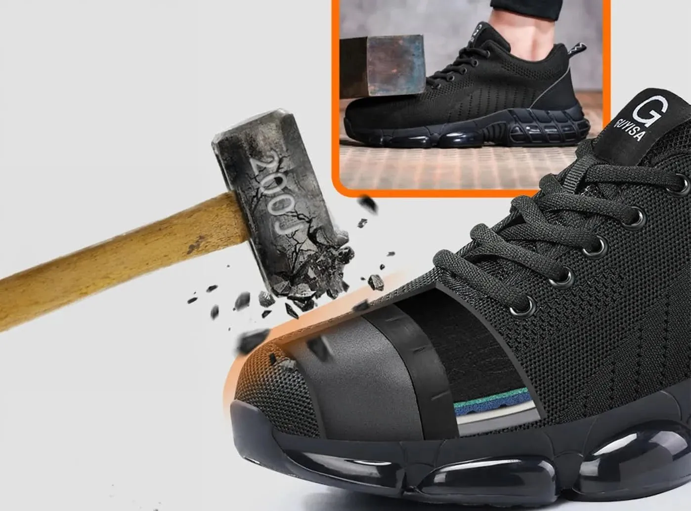 Workwear Work Boots FitVille Men's Breathable Safety Shoes