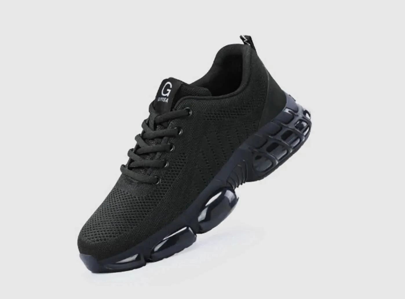 FitVille Men's Breathable Safety Shoes Eh Rated Steel Toe Work Boots