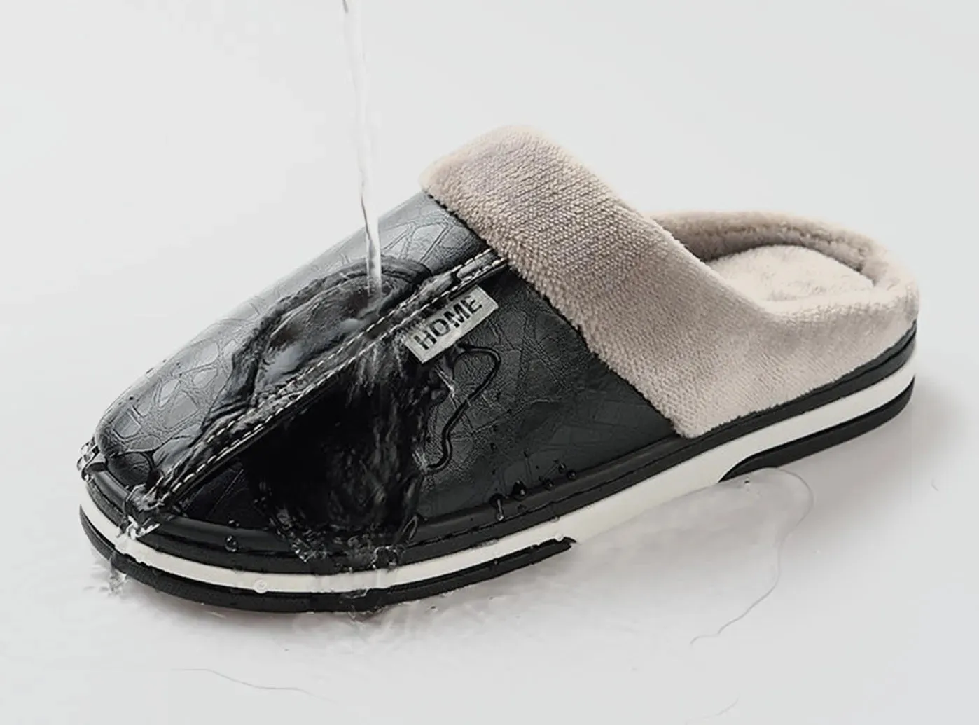 FitVille Men's Plush House Slippers Bear Slippers