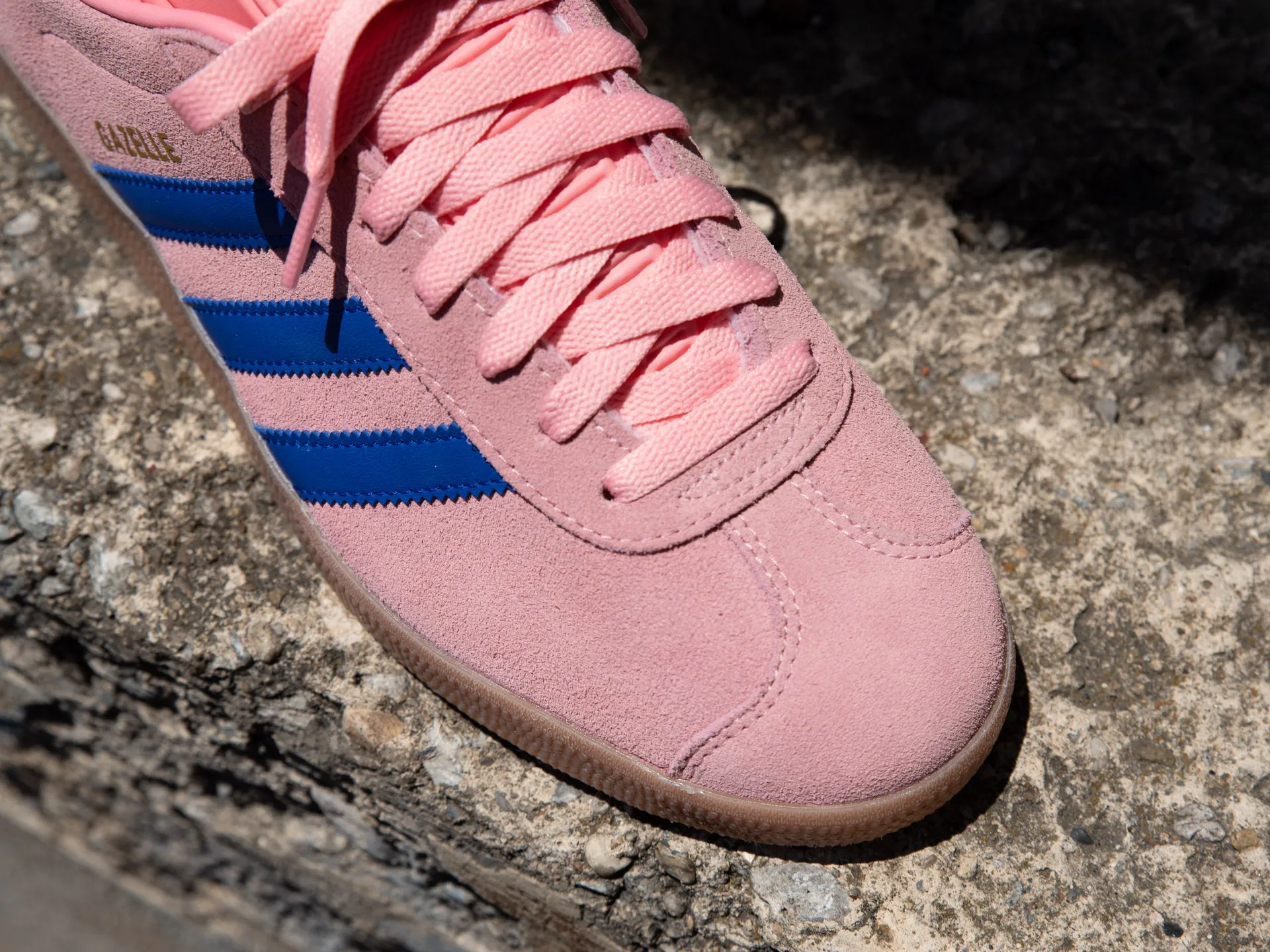 Adidas Gazelle 'Semi Pink Spark/Lucid Blue' White Tennis Shoes Adidas