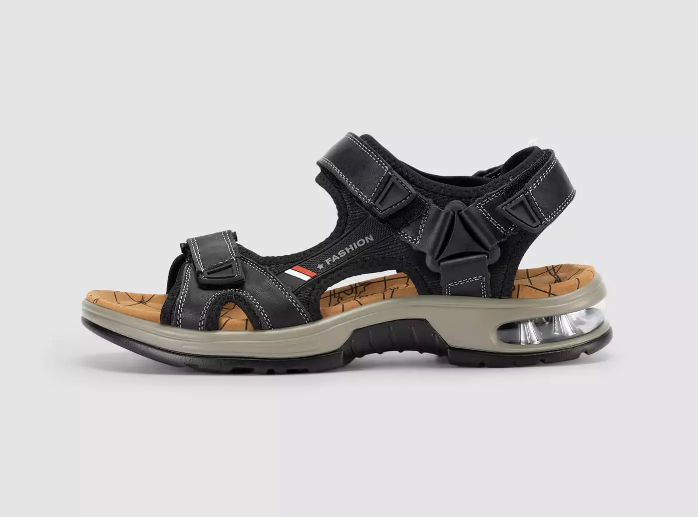 FitVille Men's UrbanStride Cushion Sandals Block Heels Sandals