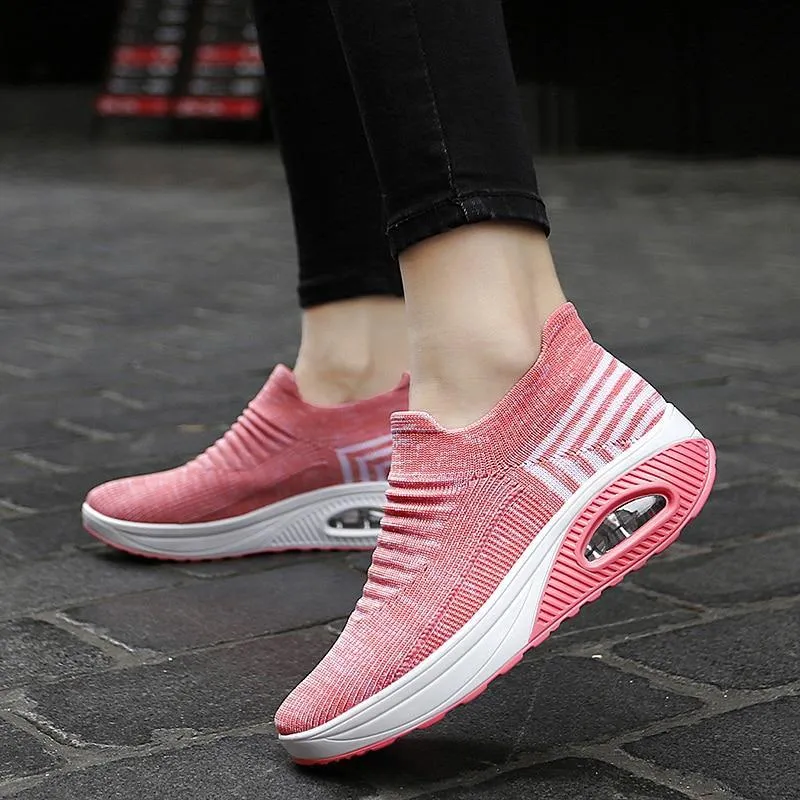 Cilool Fashion Casual Breathable Mesh Vulcanized Shoes Slip Resistant Sneakers