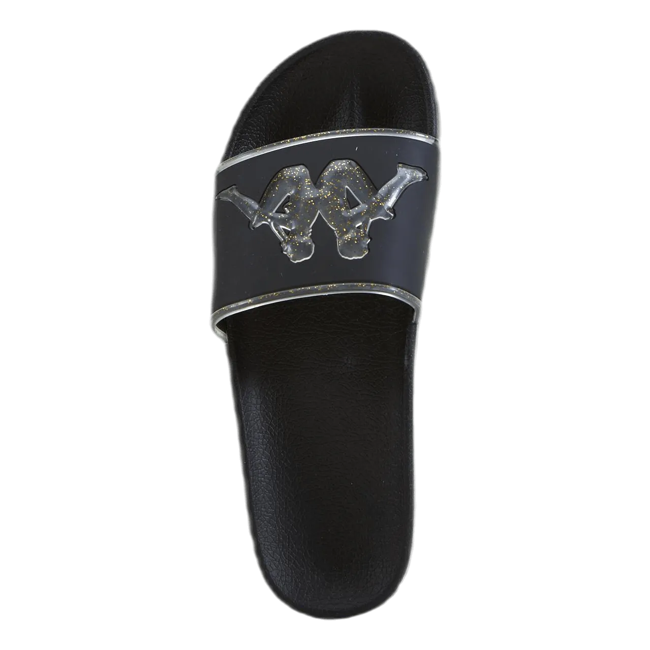 Paw Print Flip Flops Slipper, Authentic Aqua 1 Black/Gold