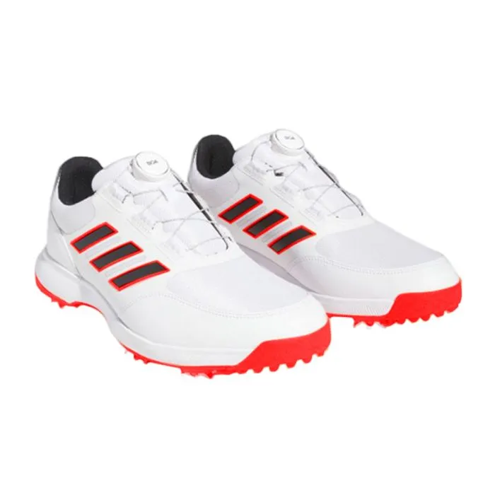Adidas Vintage Shoes 90s Adidas Men's Tech Response 3.0 Boa WD Spiked Golf Shoes - White/Black/Red