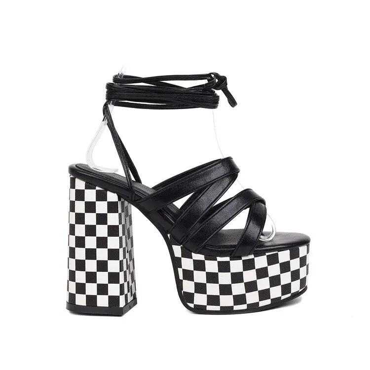 Women's Cross Straps Thick Sole Chunky Heel Platform Sandals Sandals Beach