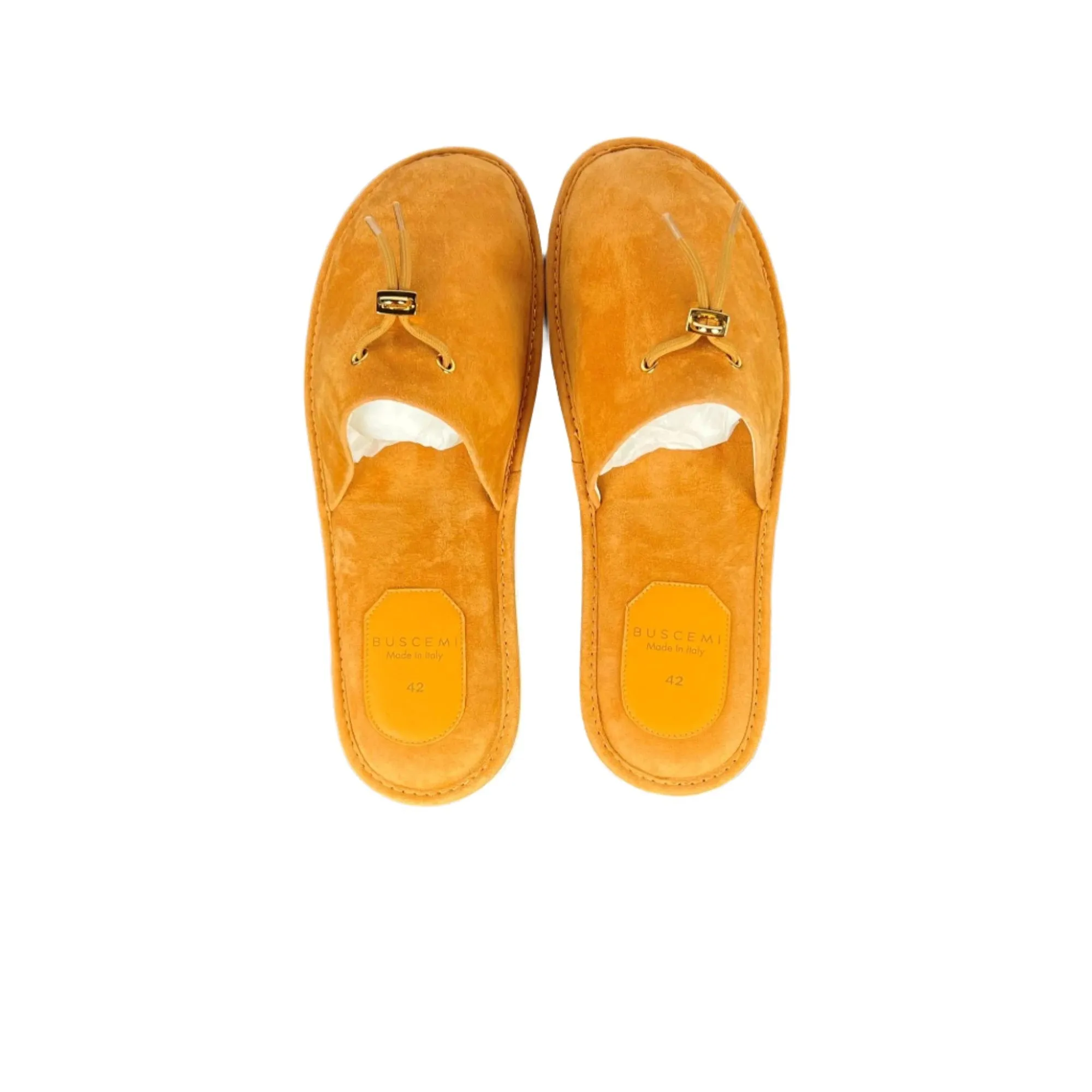 Platform Ballet Slippers Buscemi Men's Greenwich Orange Suede Slippers SAMPLE