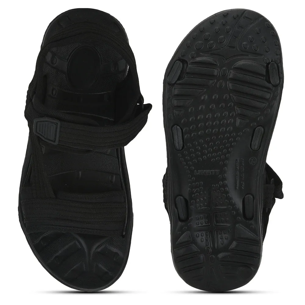 Zero Drop Slippers Gliders (Black) Casual Sandals For Men FIGHTER-N By Liberty