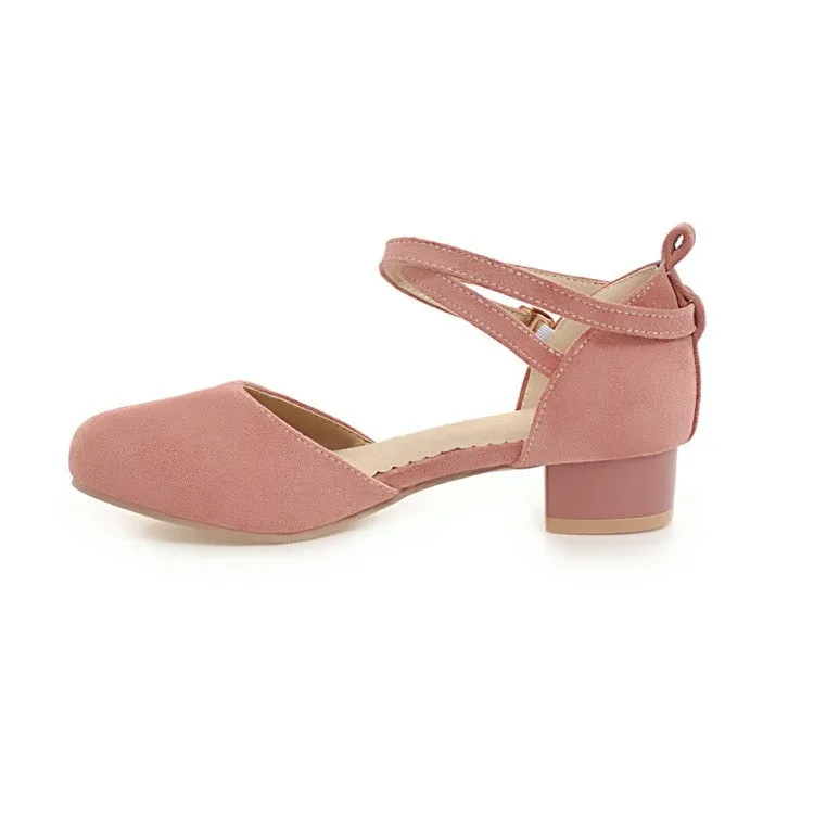 Sandals Grande Antigua Resort & Spa Women's Solid Color Suede Hollow Out Ankle Wrap Low Block Heels Sandals