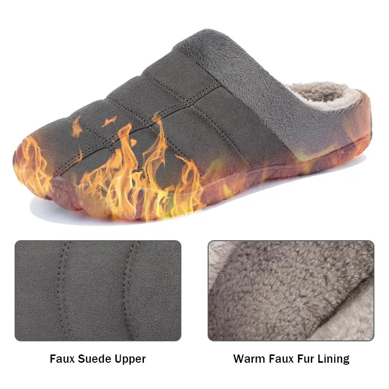 Leather House Slippers Groovywish Winter Fur Slippers For Men Suede Interior Shoes
