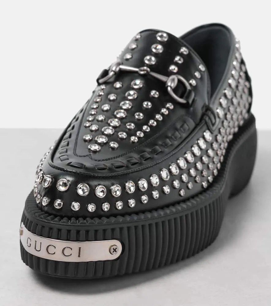 Gucci Damien embellished leather loafers Loafers Sale