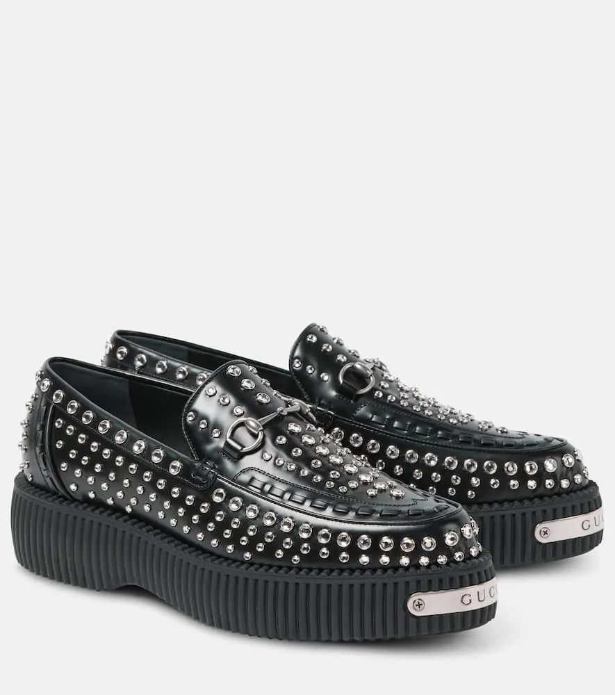 Athletic Loafers Gucci Damien embellished leather loafers