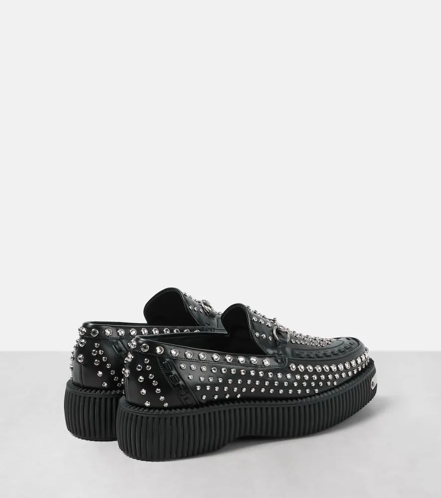 Gucci Damien embellished leather loafers All Star Loafers