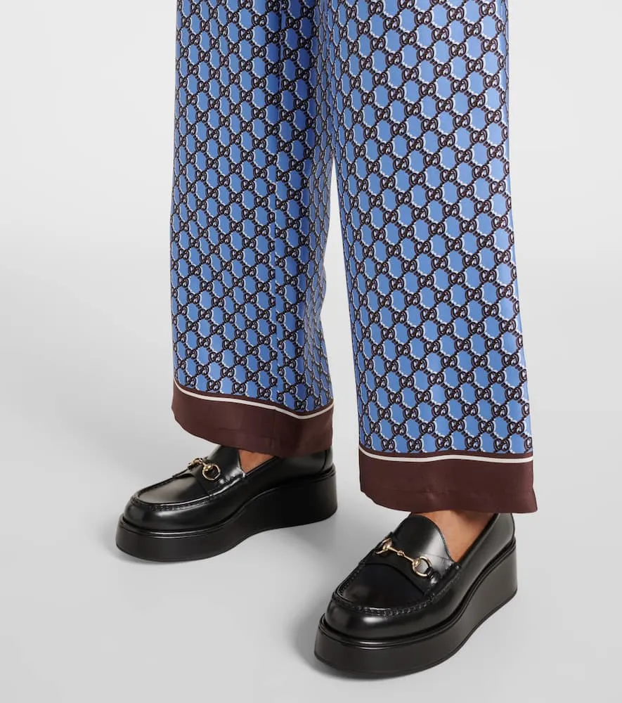 Gucci Horsebit leather wedge loafers Tassel Loafers With Suit