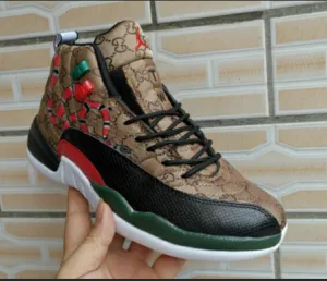 GUCCI x Nike Air Jordan 12 Retro Sneaker Shoes Sale Men Size 7-13 Asics Flat Running Shoes