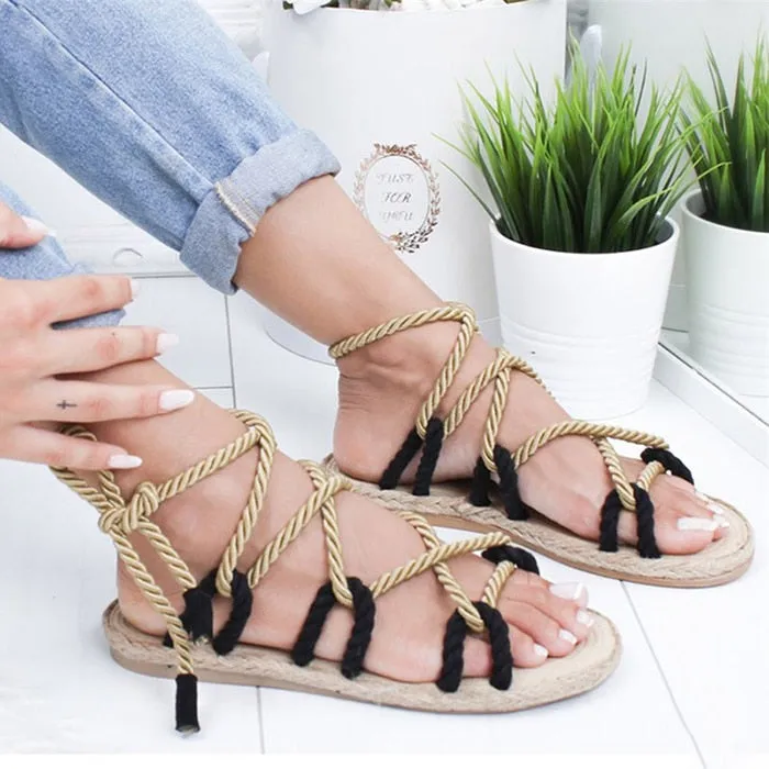 HAJINK Lace Up Sandals Flip Flops With Best Support