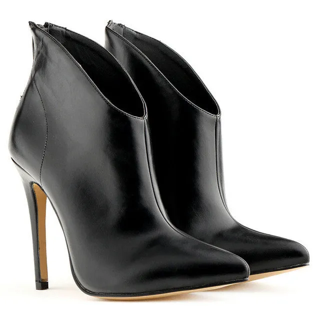 Merkmak Bottes  Autumn Female Zippler Boots Plus Size High Heels Womens Ankle Boots Woman Pumps Sexy Lady Shoes Button Up Oxford Shirt