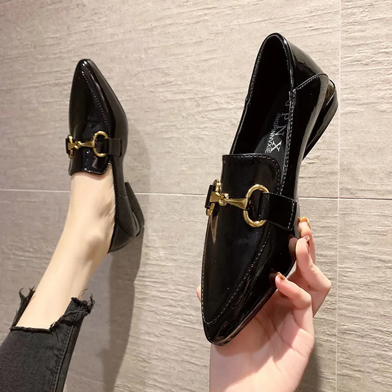 Zagreb Slip-on Loafers Leather office Shoes Women Spring And Summer 2023 | Brodtica.com