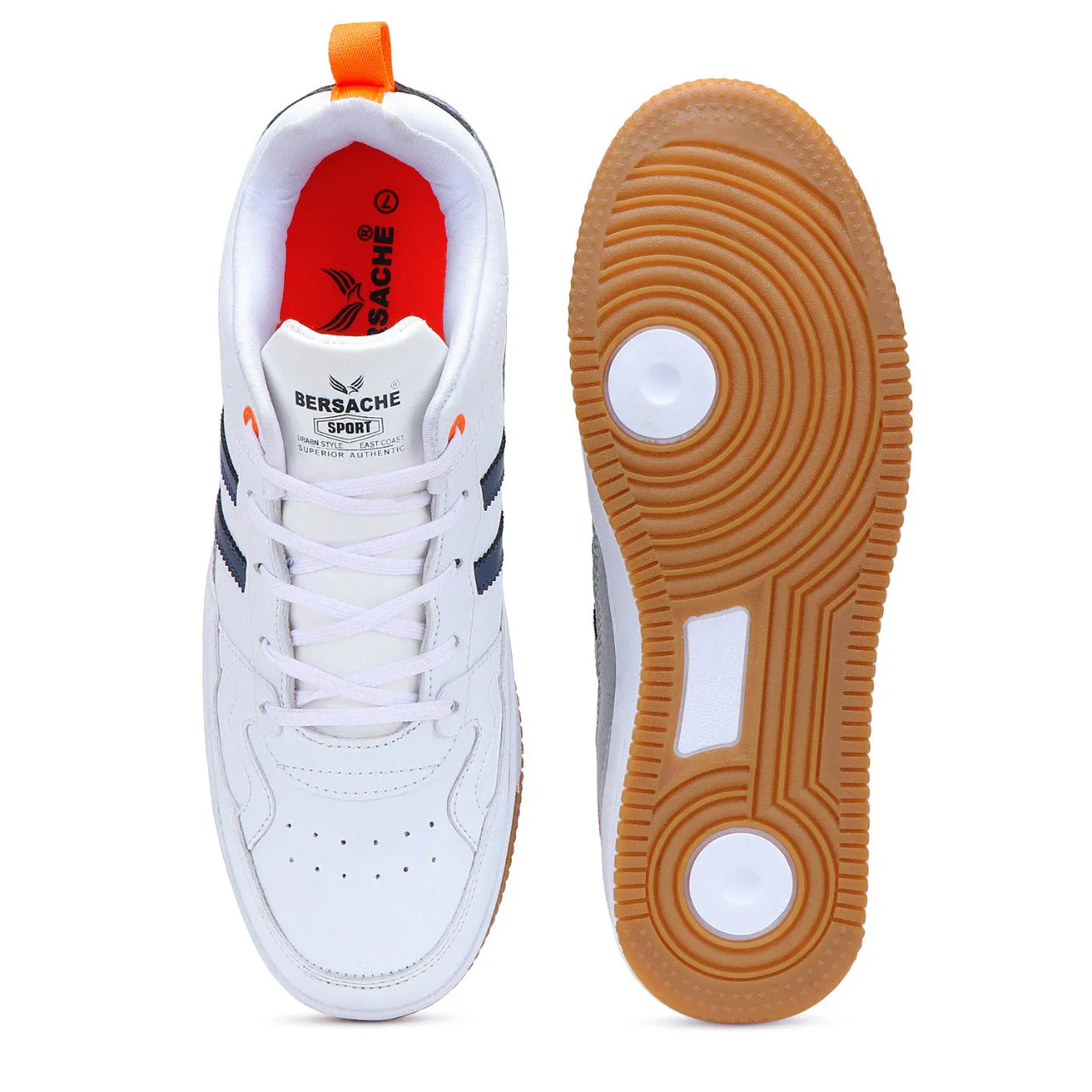 Bersache Lightweight Casual Sneaker Shoes For Men White-9057 Cowboy Slippers