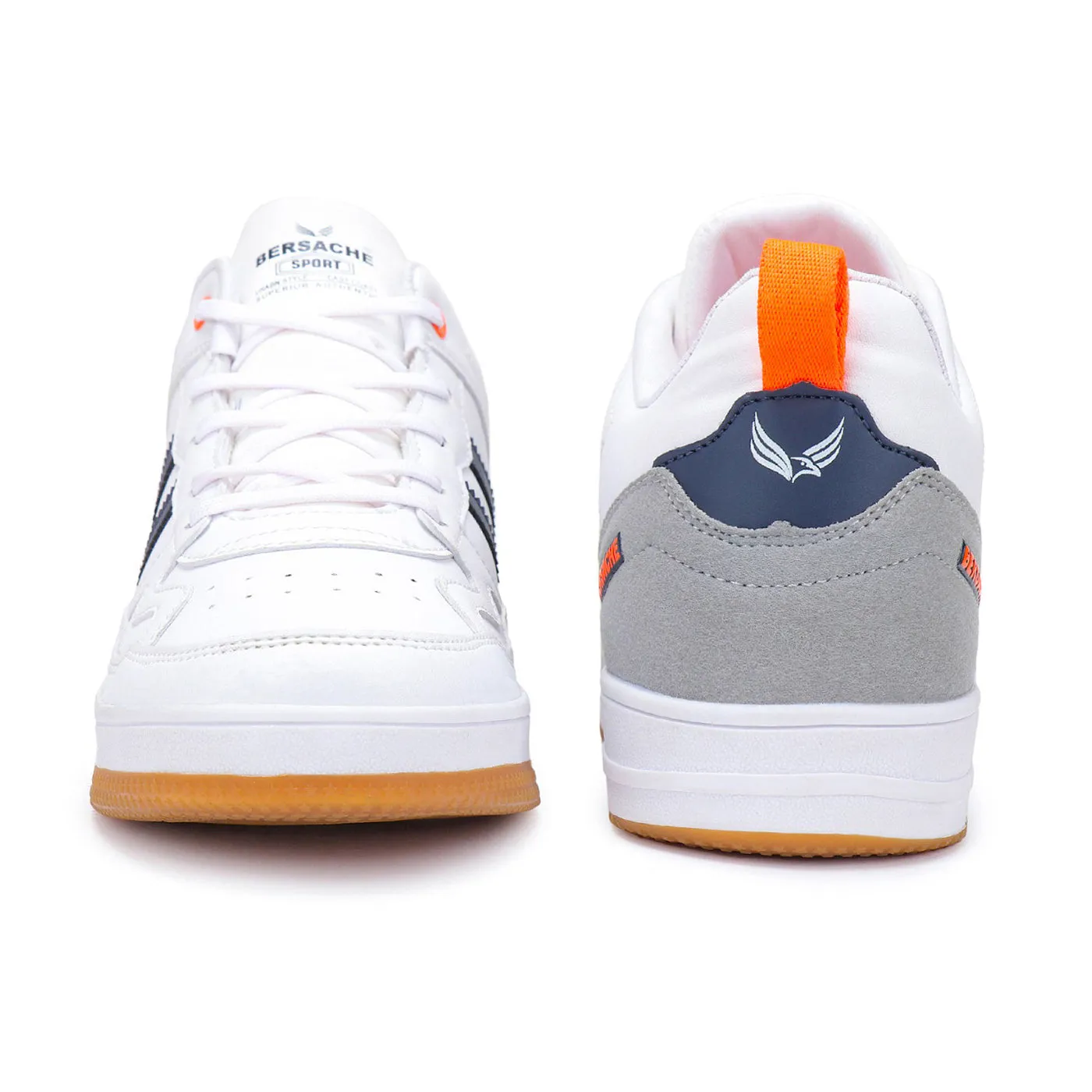 Bersache Lightweight Casual Sneaker Shoes For Men White-9057 Slippers For Plantar