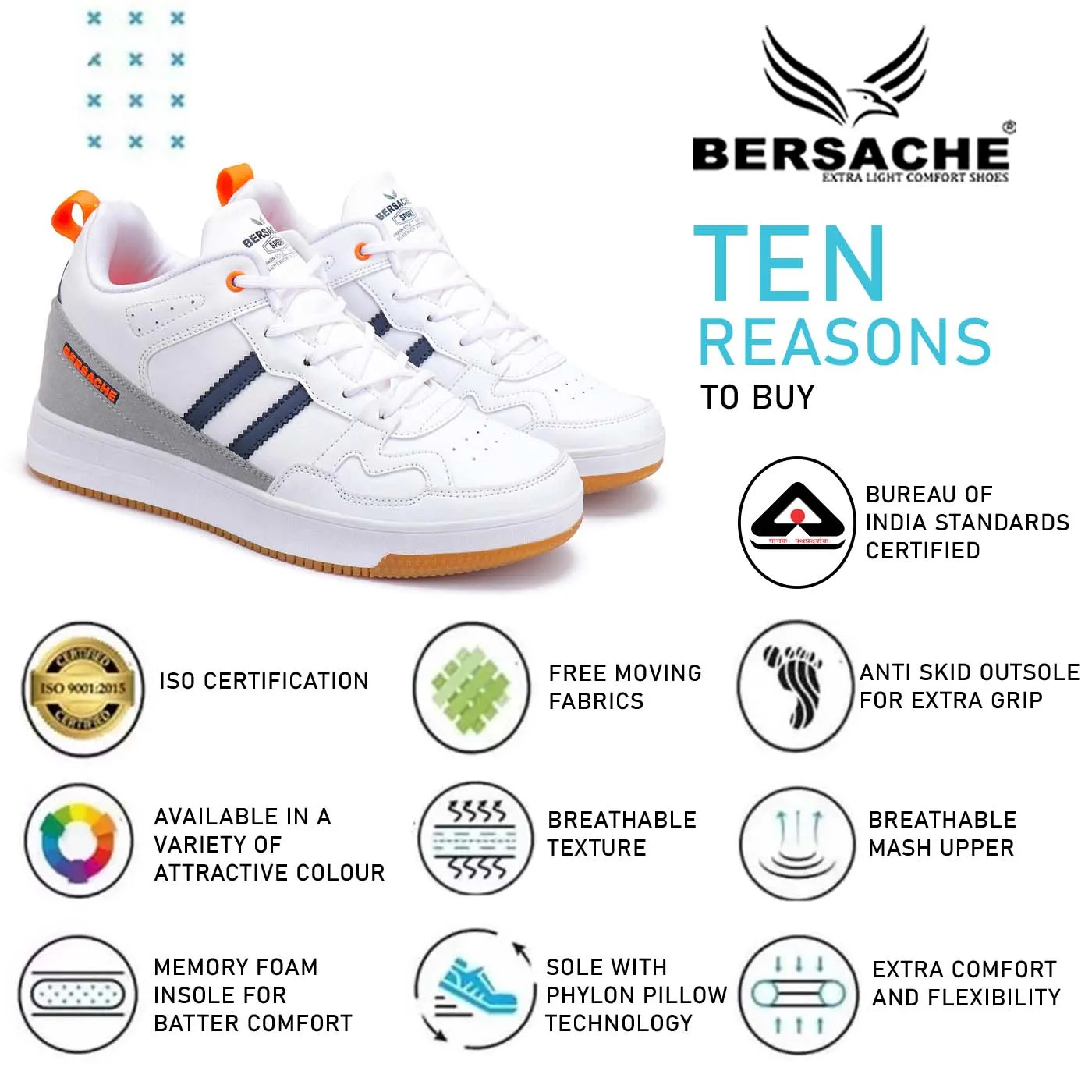 Newdenber Slippers Bersache Lightweight Casual Sneaker Shoes For Men White-9057