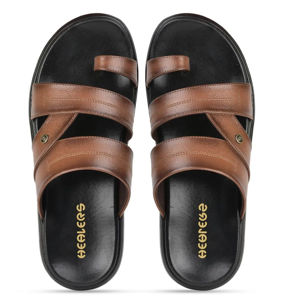 Healers Casual (Tan) Thongs Sandals For Men MDL-04 By Liberty Puppy Dog Slippers