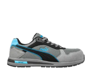 Wide Puma Shoes Puma Men's 643035 Front Side Gray Blue Low Composite Safety Toe Metal Free Work Shoes