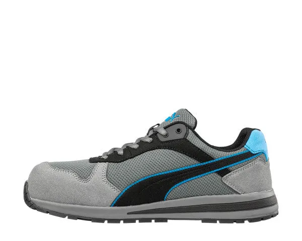 Puma Men's 643035 Front Side Gray Blue Low Composite Safety Toe Metal Free Work Shoes Scoot Henderson Puma Shoes
