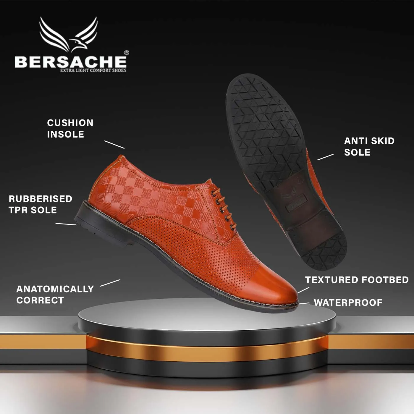 Bersache Sneaker, Loafers ,Casual with extra comfort snearkers for men 9096 (Tan) Laines London Slippers