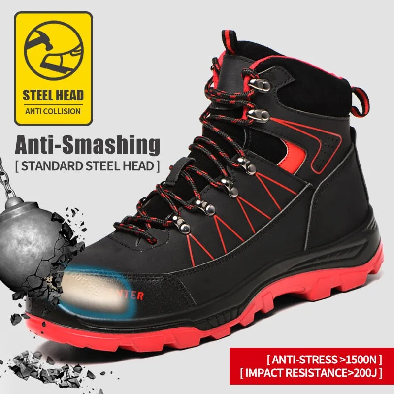 Male Work Boots Lightweight Comfort Safety Shoes Men Steel Toe Work Sneakers Men Indestructible Shoes Security Protective Shoes Best 6 Inch Work Boots