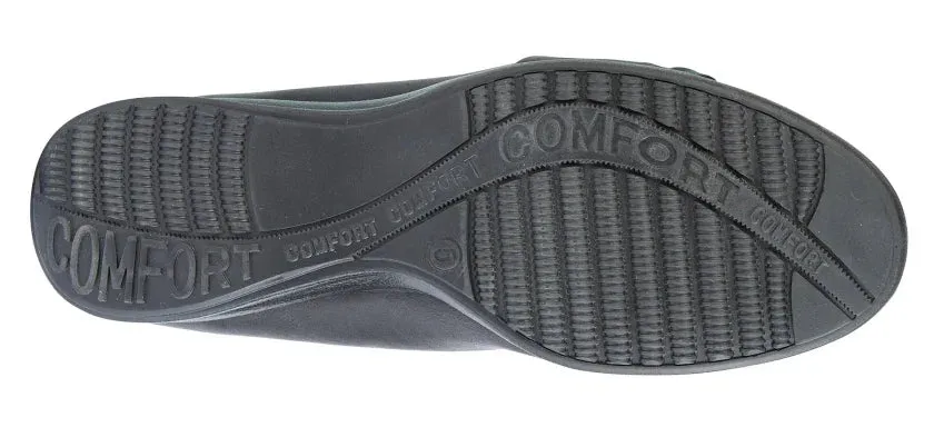 Womens Black Slip On Wedge Shoe Work Boots Eh Rated