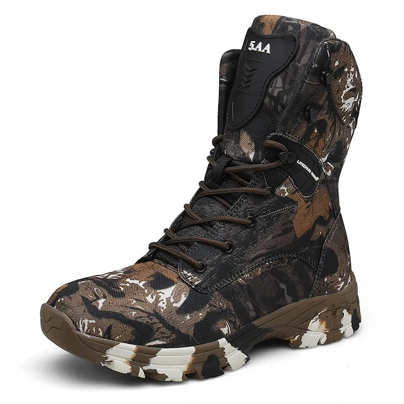 High Top Tactical Boots Men Shoes Waterproof Hiking Outdoor Hunting Mountain Desert Combat Military Low Top Work Boots