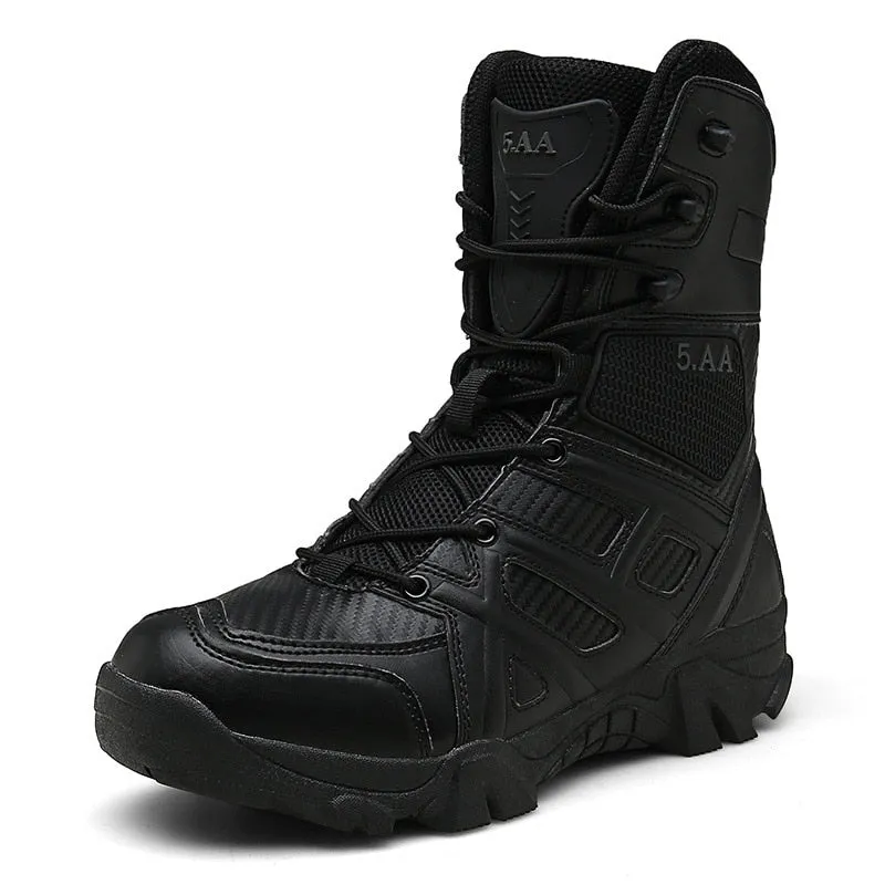 High Top Tactical Boots Men Shoes Waterproof Hiking Outdoor Hunting Mountain Desert Combat Military Water Resistant Work Boots
