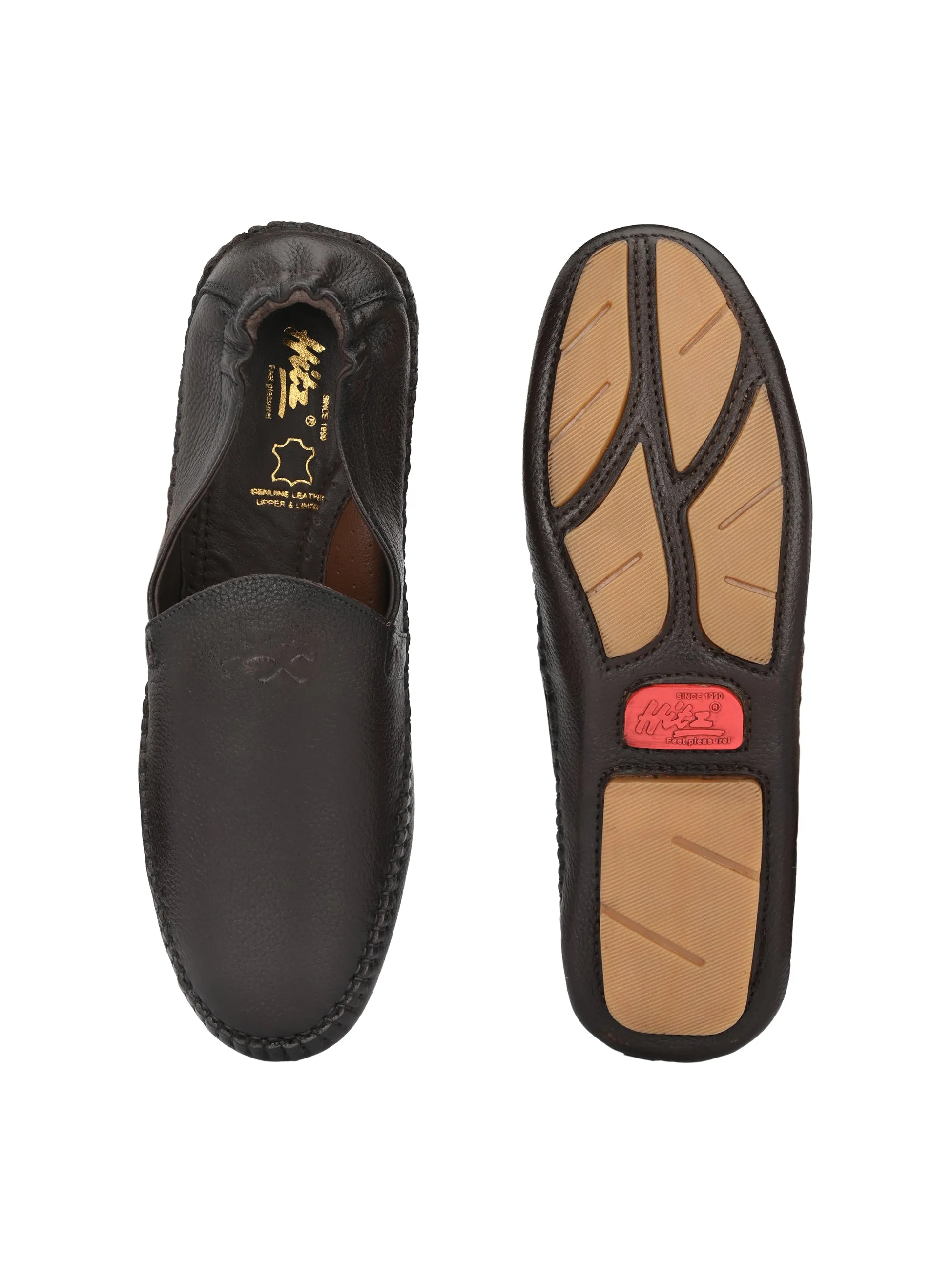 Hitz Men's Brown Leather Slip On Loafer Shoes Dream Pairs Loafers