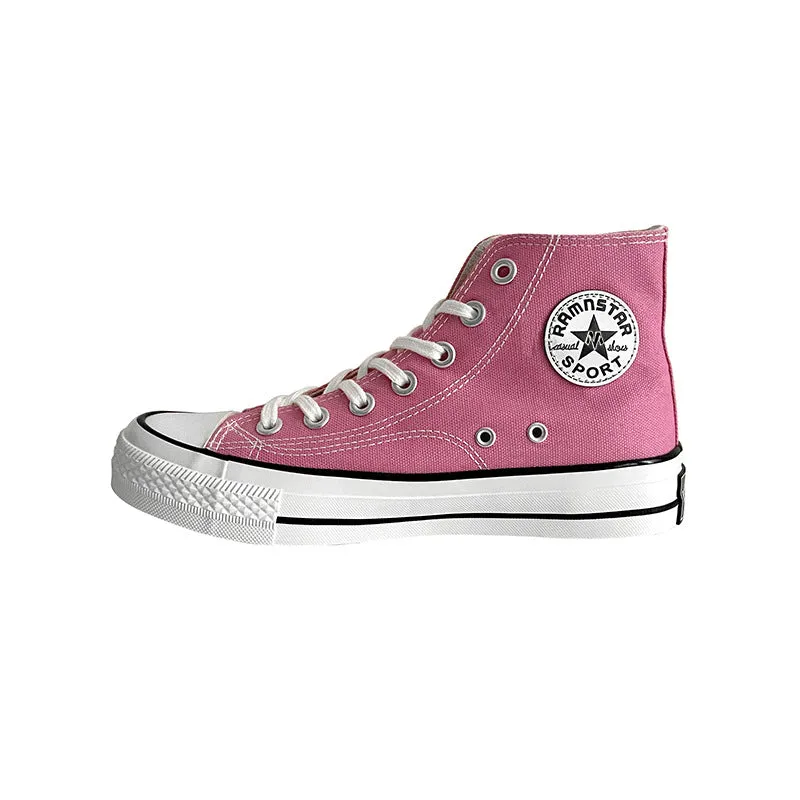 Pink Lace-up Canvas High-top Shoes Jack Skellington Sneakers