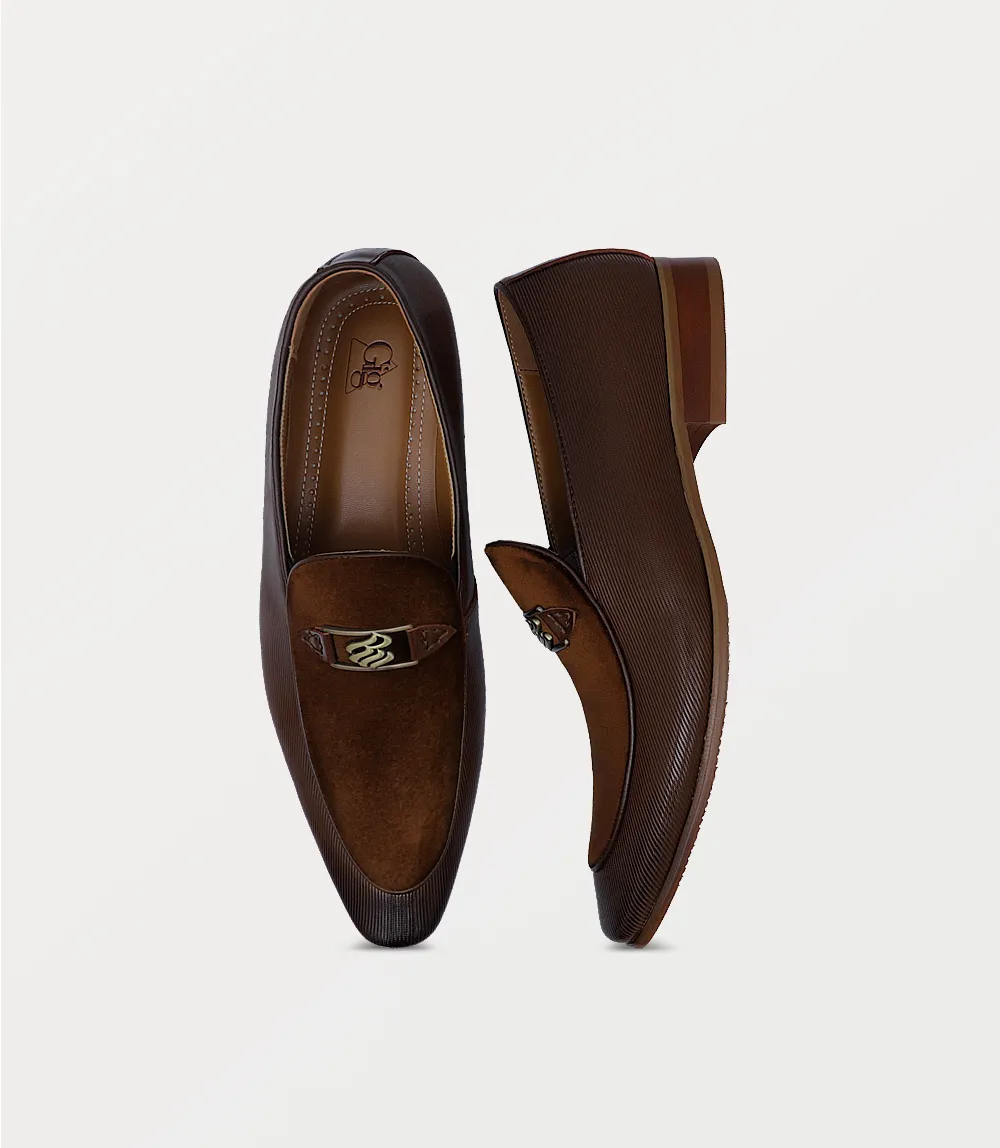 BM6800-BROWN-Men Slip On Slip On Wide Fit