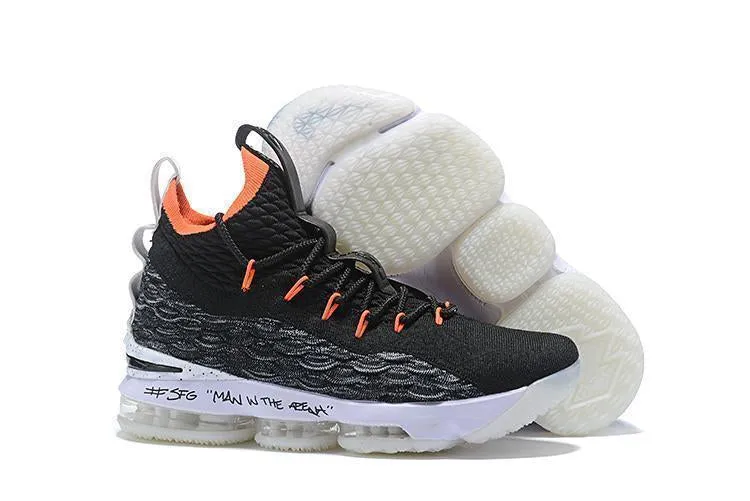 Asics Shoes Vs Hoka Nike Lebron XV 15 Black White Orange Men Shoes Sale Size US 7-12