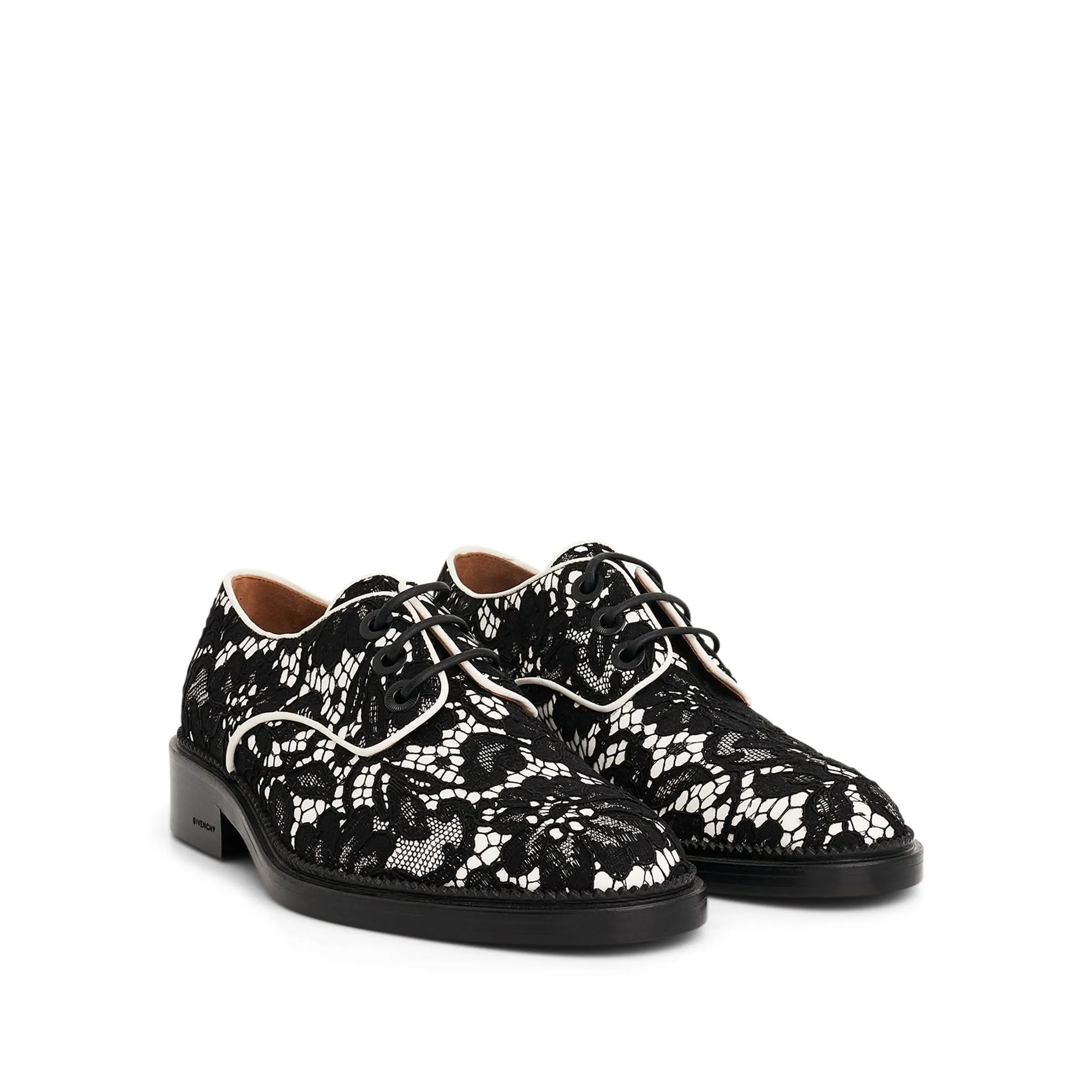 Oxford Flats Masc Eyelets Derby Shoes in White