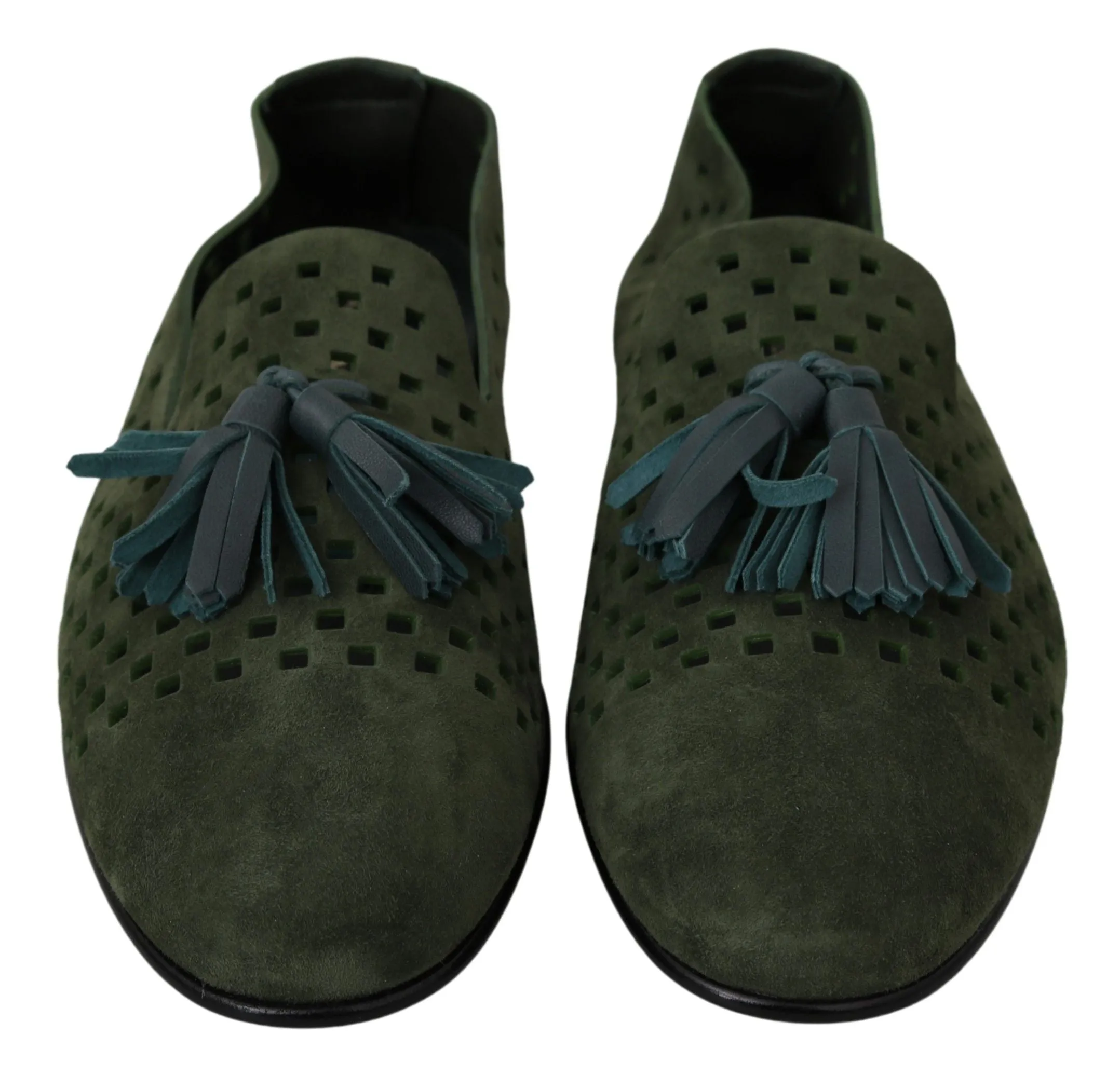 Loafers Bottoms Dolce & Gabbana Green Suede Breathable Slippers Loafers Shoes