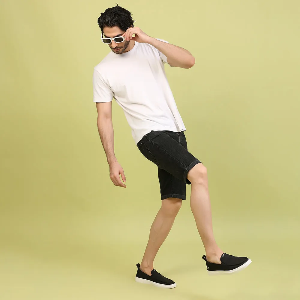 Black Canvas Slip On Sneakers Kite Men's Slip-ons