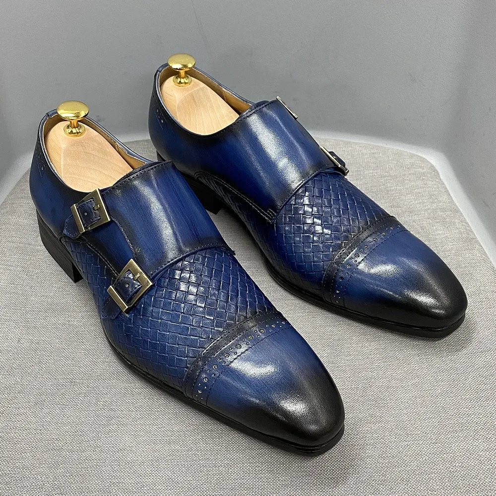 La Ricchezza - Double Monk Alligator Print Leather Dress Shoes Allen Edmonds Loafers Sale