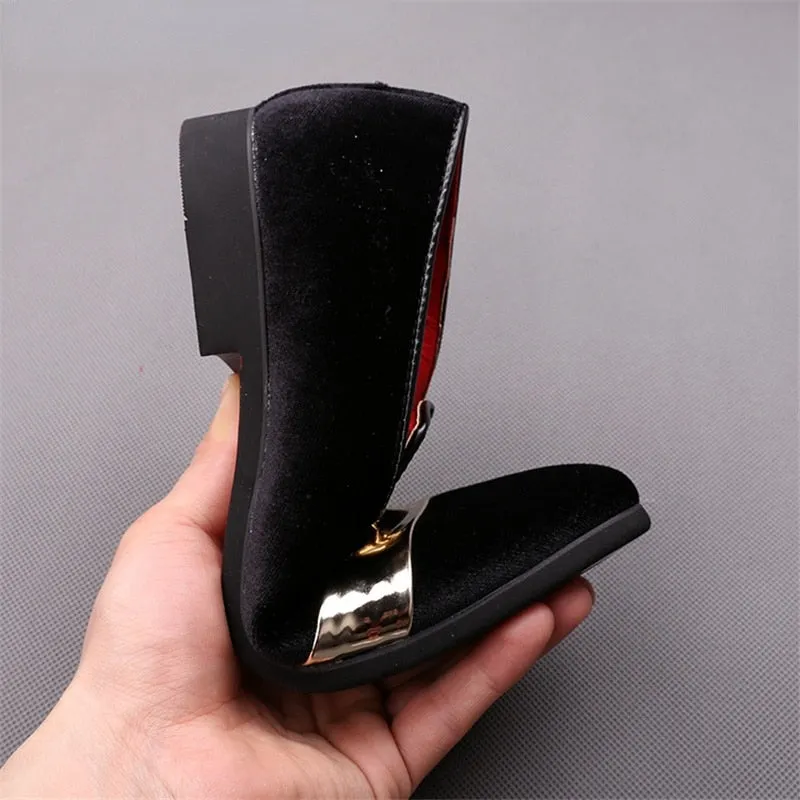 Loafers With Fur Party Shoes Men Platform Dress Shoe 2021 Fashion Designer Slip on Loafers Man Italian Luxury Brand Wedding Shoe Mocasines Hombre