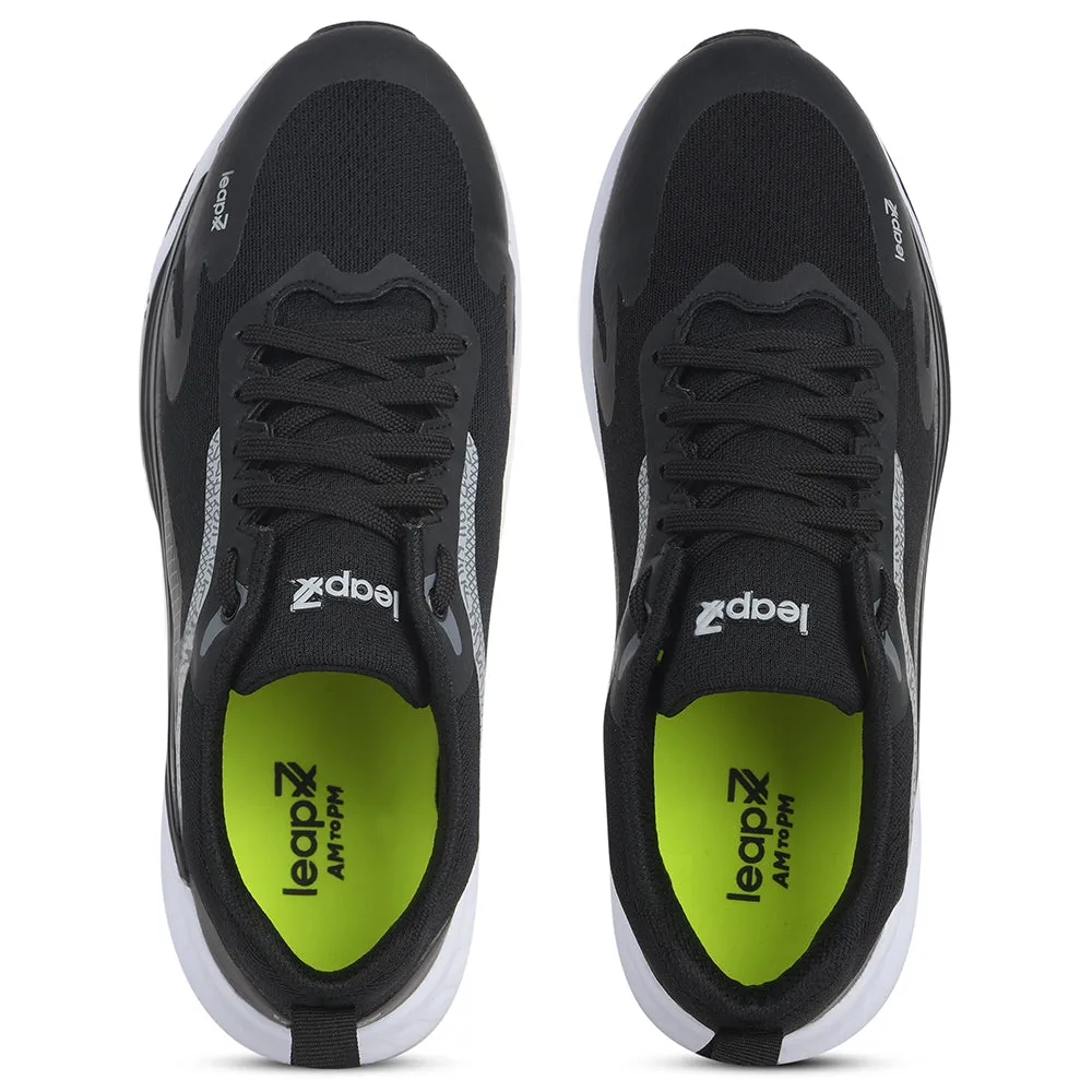 Leap7x Sports Black Running Shoes For Mens EVELSTER-E By Liberty Best Shoe For Running And Walking
